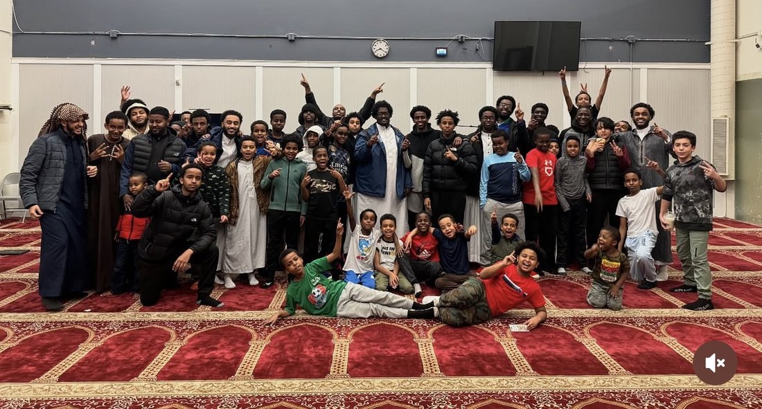 MAYF youth gathered in the prayer hall