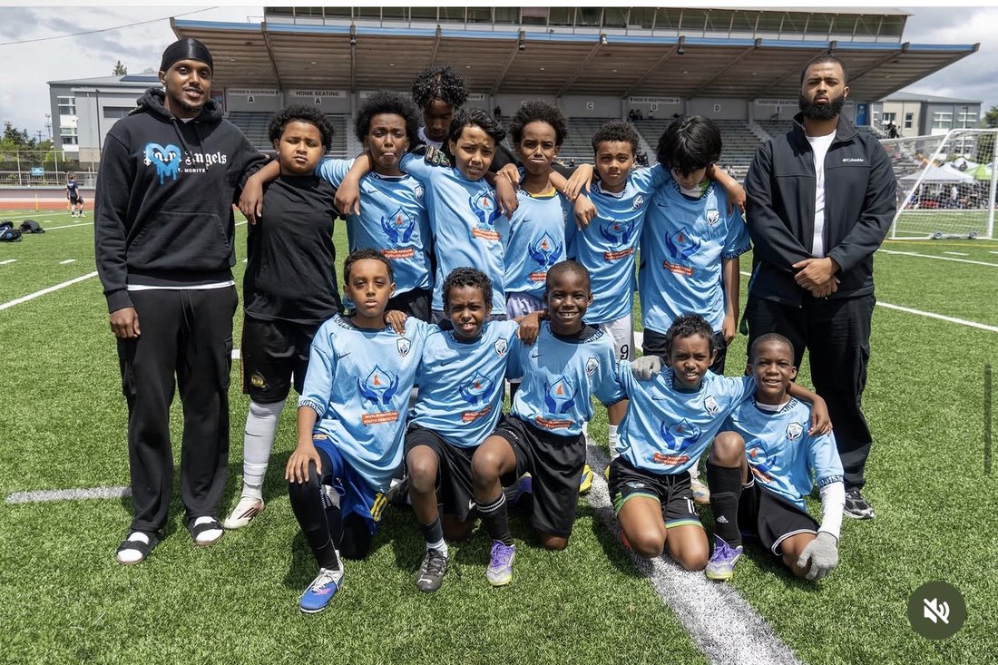 MAYF youth soccer team in MAYF jerseys